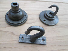 CAST IRON CEILING ROSE/ PLATE HOOK LIGHT CHANDELIER HOOKS HANGING BASKET HANGER