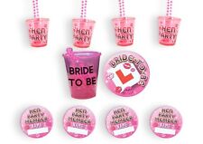 HEN PARTY SHOT  GLASSES  HEN  PARTY BADGES FUN HEN ACCESSORIES BRIDE TOBE
