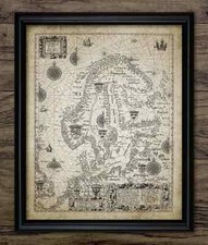 Scandinavia Map Print, Viking