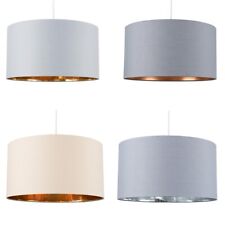 Lampshade Easy Fit Ceiling Light Shade Cotton Pendant Drum Metallic Inner 45cm
