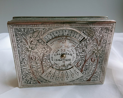 Vintage brass perpetual desk - brass,