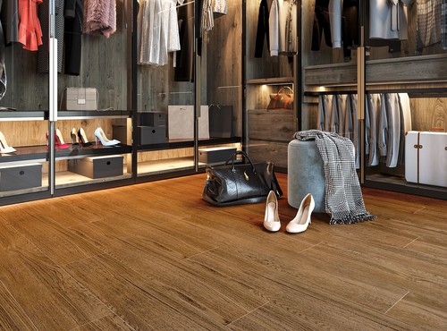 Brown wood effect porcelain - brown,