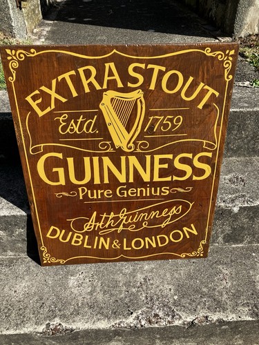 Guinness sign vintage hand - sign,
