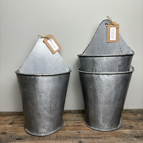 Rustic metal half bucket - half,