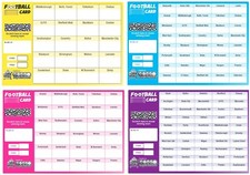 FOOTBALL SCRATCH CARDS 20 30 40 50 and 80 Team Fundraising A5 Card Charity Event