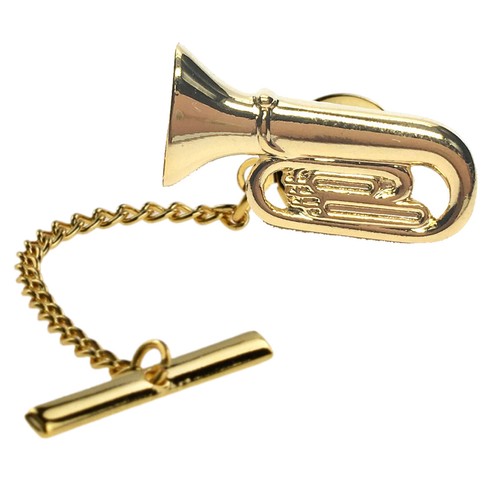 Gold plated tuba lapel - plated, pin