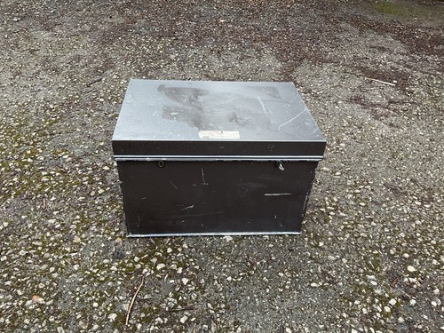 Vintage metal trunk chest - vintage,