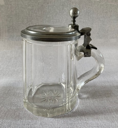 Antique victorian pewter glass - antique, pewter/glass