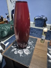 Red 50cm Tall Vase. Glossy