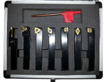 Lathe Tools - 7pcs Indexable Carbide Titanium Coated Manual 12mm Tip Height 