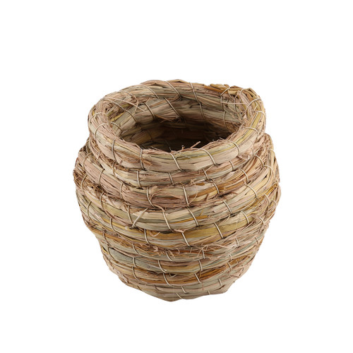 Handwoven straw bird - bird, hamster