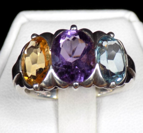 Vintage amethyst ring blue - ring,