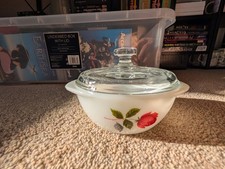 JAJ Pyrex Rose Pattern Small