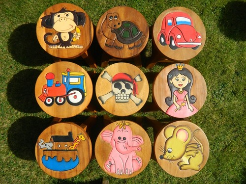 Childs childrens wooden stools - childs,