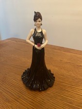Vintage Coalport Ladies Of Fashion Stunning In Black Figurine