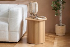 Brand New BIRLEA Axel Fluted Side Table Oak