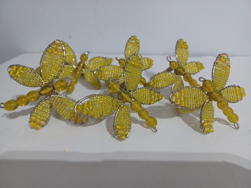 Handmade yellow beaded - yellow,
