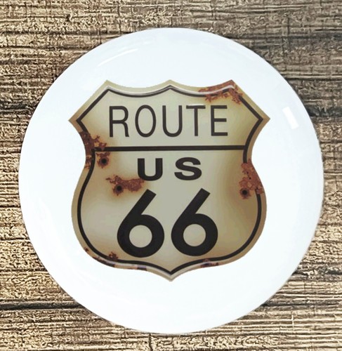 Retro route sign white - retro, 66