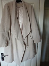 Wallis Waterfall Edge to Edge Open Wrap Coat Light Grey Size 16 Great Condition 