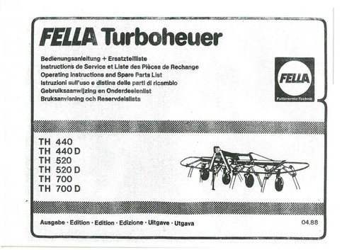 Fella hay rake th440 th440d - fella,