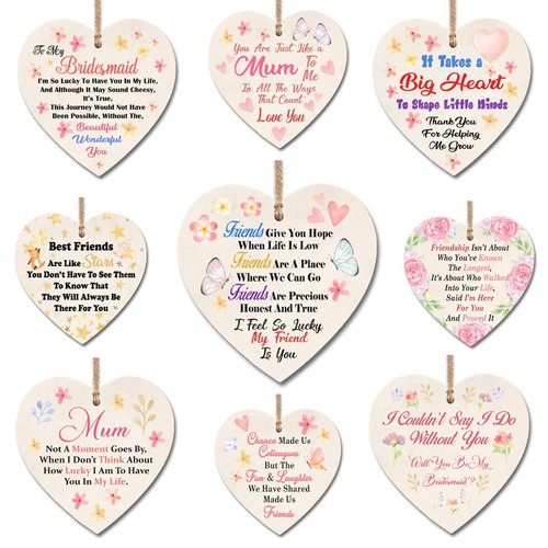 Wooden heart plaque wall - heart, signs
