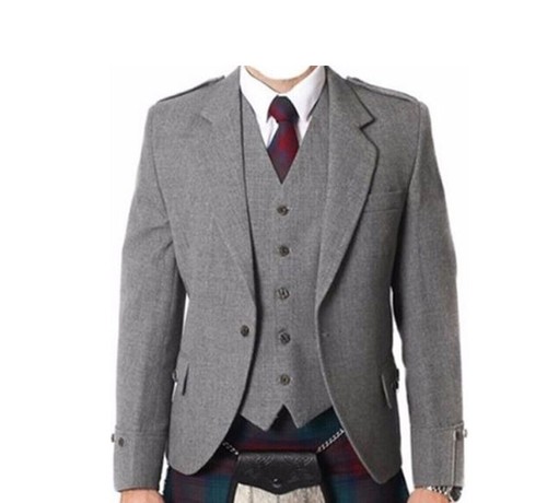 Light grey tweed - grey, kilt