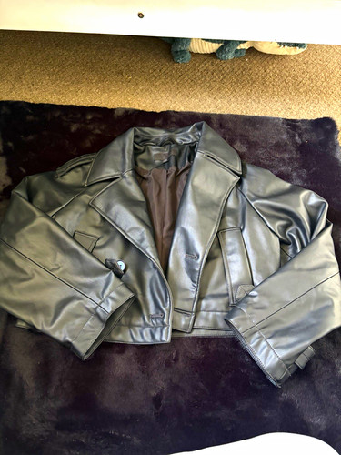 Zara black faux - faux, leather