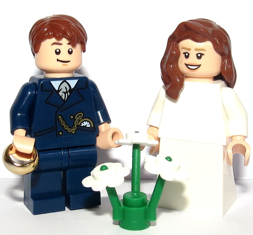 Lego bride brown hair - &, groom