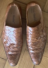 Paolo Vandini • Mens Dress Shoes • Brown • Woven Leather • Size EU 41 