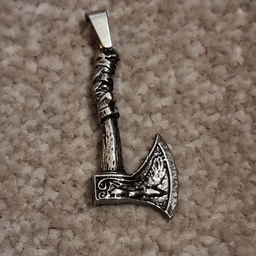 Chrome viking axe pendant - ,