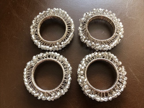 Beaded napkin rings set 4 - napkin, of