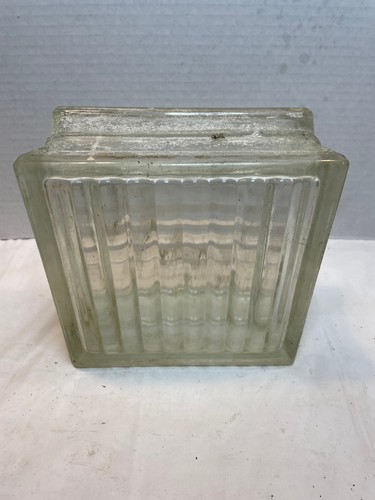 Vintage glass block x - vintage, 7-3/4"