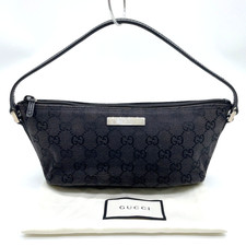 Authentic Gucci GG Canvas x Leather Black 039.1103 2123 Accessory Pouch NS090052