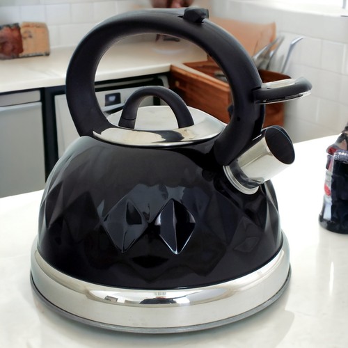 Black whistling kettle - whistling,