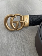 Gucci GG Marmont Reversible Belt 105cm Brown Leather Gold Buckle Men’s Designer