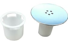 SHOWER TRAY CUBICLE WASTE CAP TUBE & CUP - 90mm PLUG DRAIN REPLACEMENT CHROME