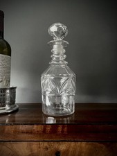 Antique Nelson Cylinder Glass Decanter | Three Neck Rings | Georgian 1835-40