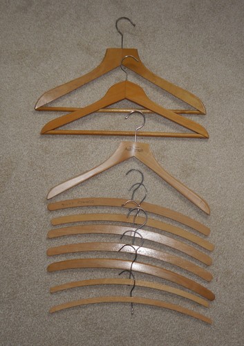 Vintage wooden coat hangers - wooden,