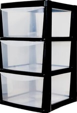3 TIER PLASTIC STORAGE DRAWERS TOWER TROLLEY UNIT DESKTOP HOME SCHOOL OFFICE