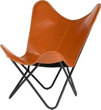 Genuine Butterfly Chair Handmade Brown Relax Armless With Iron Stand