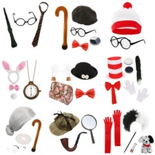 SCHOOL BOOK DAY CHARACTERS COSTUME SETS UNISEX BOOK WEEK ADULTS KIDS FANCY DRESS