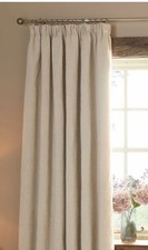 Next Cotton Blackout Thermal pencil pleate Curtains ligh Natural W117 Drop 183cm