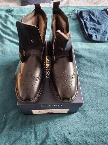 Loake 1880 black boots wolf - loake,