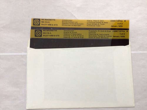 Parts microfiche set for - , mg