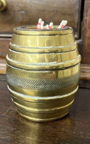 Antique brass match holder - antique, &