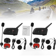 2Pcs V6 Pro Motorcycle Helmet Bluetooth Intercom Headset 6 Riders Communication