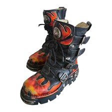 New Rock Flame Design Leather