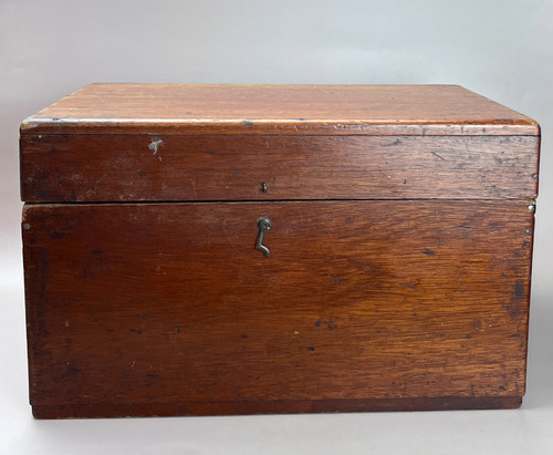Vintage wooden storage trunk - storage,