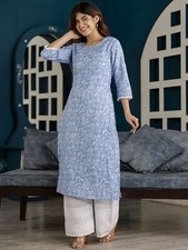 Indian Women Blue Cotton