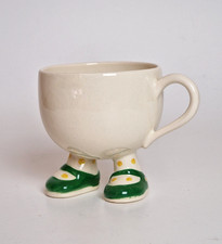 CARLTON WARE  - WALKING WARE Tea Cup with Green Shoes & Spotted Socks  8.5cm